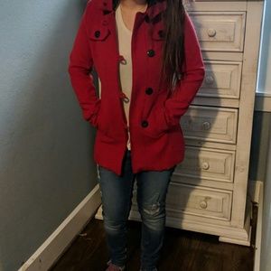 Red Winter pea coat ❤️❤️❤️